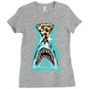 pizza shark graphic Ladies Fitted T-Shirt