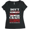 don't flirt with me i love may girl she is a crazy scorpio she will mu Women's Triblend Scoop T-shirt