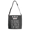 queens are born in february Adjustable Strap Totes