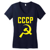 cccp hammer &amp; sickle  soviet union communist communism russia red star Women's V-Neck T-Shirt