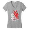 skull &amp; flames Women's V-Neck T-Shirt