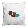 coffe squirrel Throw Pillow