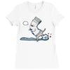 open wide Ladies Fitted T-Shirt