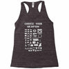 choose your weapon gamers Racerback Tank