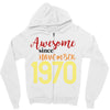 awesome since november 1970 Zipper Hoodie