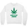 Support Liver Cancer Awareness With A Emerald Cannabis Leaf Crewneck Sweatshirt