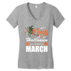 Halloween Kings Are Born In March Women's V-Neck T-Shirt