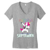 september born unicorns Women's V-Neck T-Shirt
