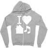 i love house music dj baseball Zipper Hoodie