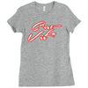 c'est la vie neon slogan Ladies Fitted T-Shirt