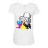puker printer Maternity Scoop Neck T-shirt