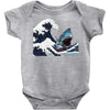 Great White Wave Shark Baby Bodysuit