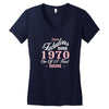 sassy fabulous since 1970 birthday gift Women's V-Neck T-Shirt