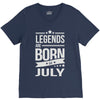 legends are born in july V-Neck Tee