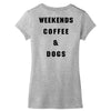 weekends coffee and dogs back Women's V-Neck T-Shirt