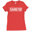 samcro funny retro biker gang sons fancy dress anarchy vintage Ladies Fitted T-Shirt