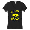 check meowti Women's V-Neck T-Shirt