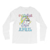 unicorns are born in april cute unicorn Long Sleeve Shirts