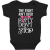 the fight ain't over so the party don't stop black Baby Bodysuit
