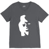sax player lady face optical illusion V-Neck Tee