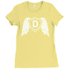 letter d with wings Ladies Fitted T-Shirt