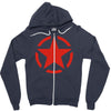 military starfunny retro army war vietnam usa britain fashion Zipper Hoodie
