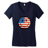 patriotic smiley face Women's V-Neck T-Shirt