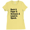 rock paper scissors lizard spock big bang theory geek nerd gift t shir Ladies Fitted T-Shirt