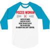 Pisces Woman 3/4 Sleeve Shirt