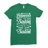 what happens in the salon Ladies Fitted T-Shirt