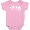 motorbike motorcycle ape to evolution sticker transfer iron on Baby Onesie