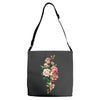 breast cancer flowers Adjustable Strap Totes