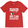 weekend forcast guitar with a chance of drinking V-Neck Tee