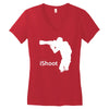 ishoot   camera photographer trained shooting funny gun photo gift tee Women's V-Neck T-Shirt