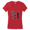 fk it funny college party Women's V-Neck T-Shirt