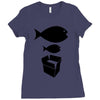 big fish little fish cardboard box   music t shirt Ladies Fitted T-Shirt