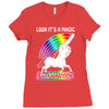 look it's a magical fck unicorn funny Ladies Fitted T-Shirt