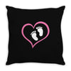 Baby Girl with Heart Any Name Customized Throw Pillow