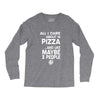 care about pizza and 3 people girls Long Sleeve Shirts