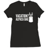 vacation alpaca bag animal humor funny Ladies Fitted T-Shirt