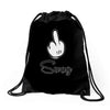 mickey fuck swag Drawstring Bags