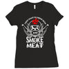 i just want to drink beer and smoke meat Ladies Fitted T-Shirt