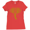 tribal print elephant geometric gold animals cool Ladies Fitted T-Shirt