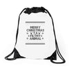 merry christmas ya filthy animal Drawstring Bags
