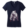 bear block Women's V-Neck T-Shirt