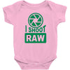 i shoot raw photography camera photograph Baby Onesie