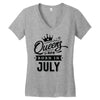 Queens Are Born In July Women's V-Neck T-Shirt