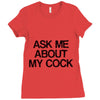 ask me about my cock rooster Ladies Fitted T-Shirt
