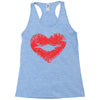 lip print heart Racerback Tank