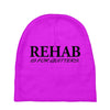 funny t shirt rehab is for quitters rude tee offensive shirt Baby Beanies